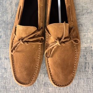 Aurelien Caramel Suede Driving Shoes Sz 40 Brand New